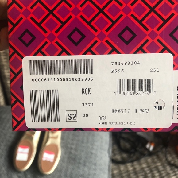 Tory Burch Minnie Travel Ballet Flats Spark Gold - Picture 7 of 9